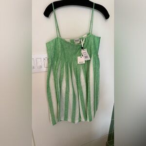 Simkhai Striped Green and White Dress